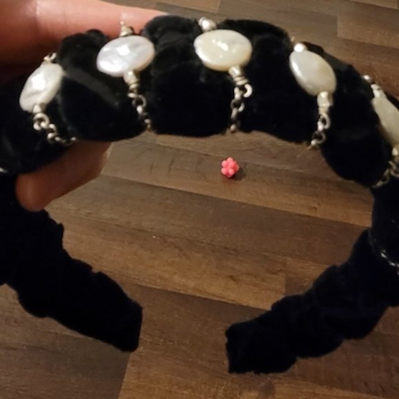 Headband, handmade, made from velvet and purl - Picture 7 of 8